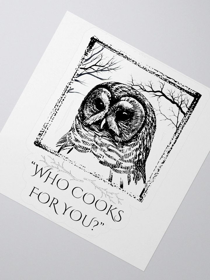 Barred Owl - "Who Cooks For You?" Call Animal Sticker product image (4)