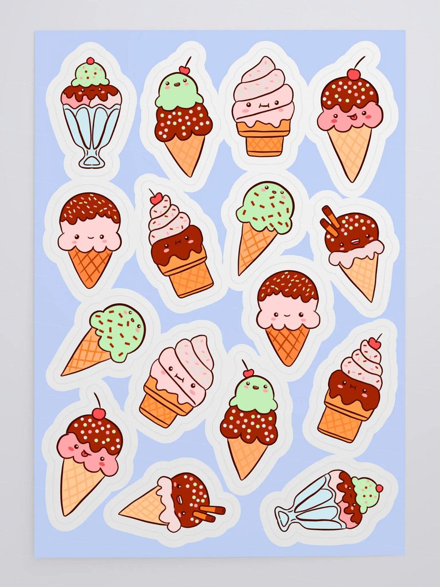 Whimsical Ice Cream Cone Sticker Sheet product image (5)