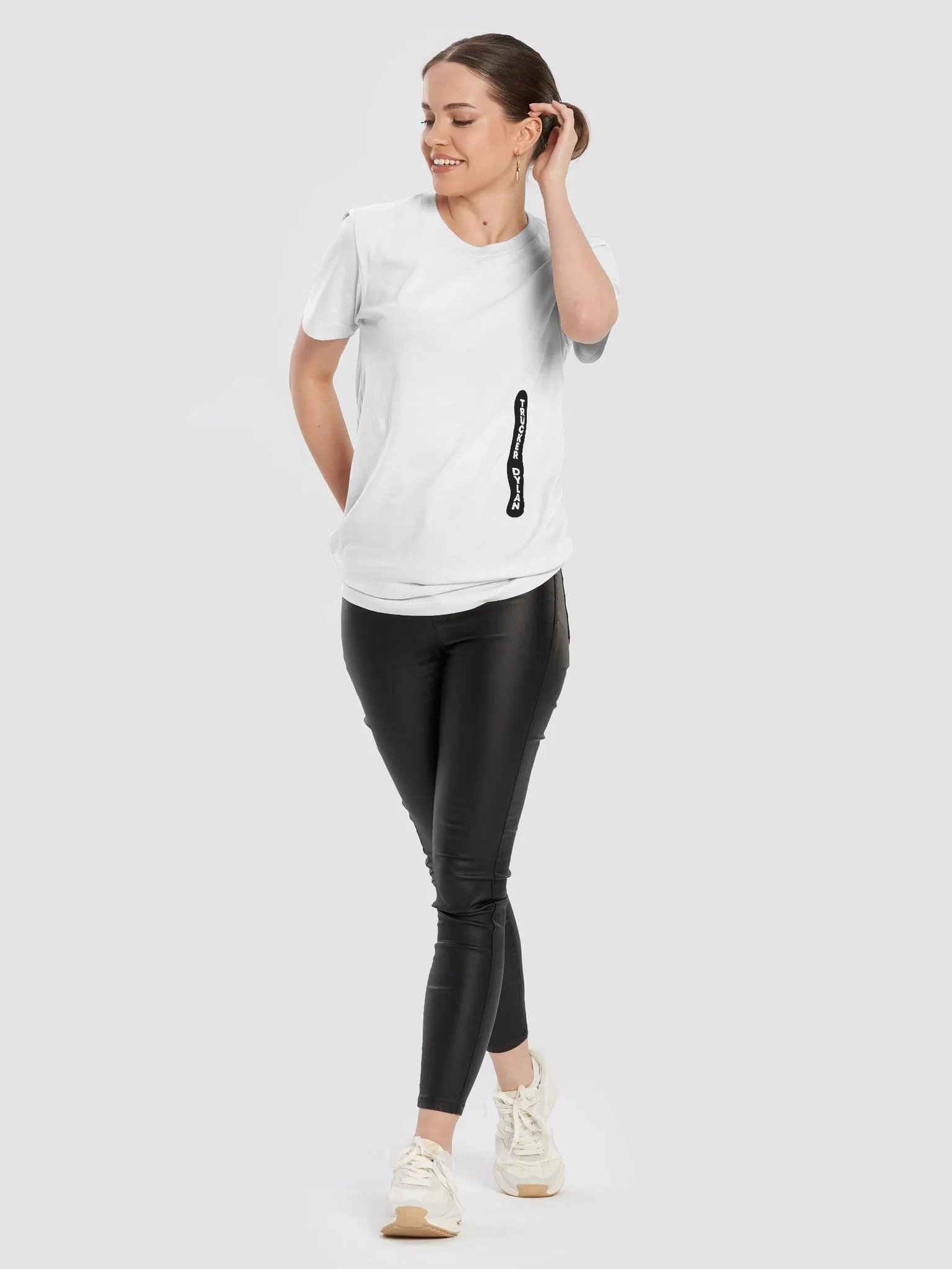 Trucker Dylan Cut Out Vertical Black Logo T-Shirt - Light product image (3)
