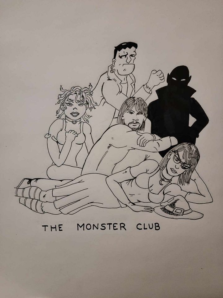 Monster Club Coloring Page product image (1)