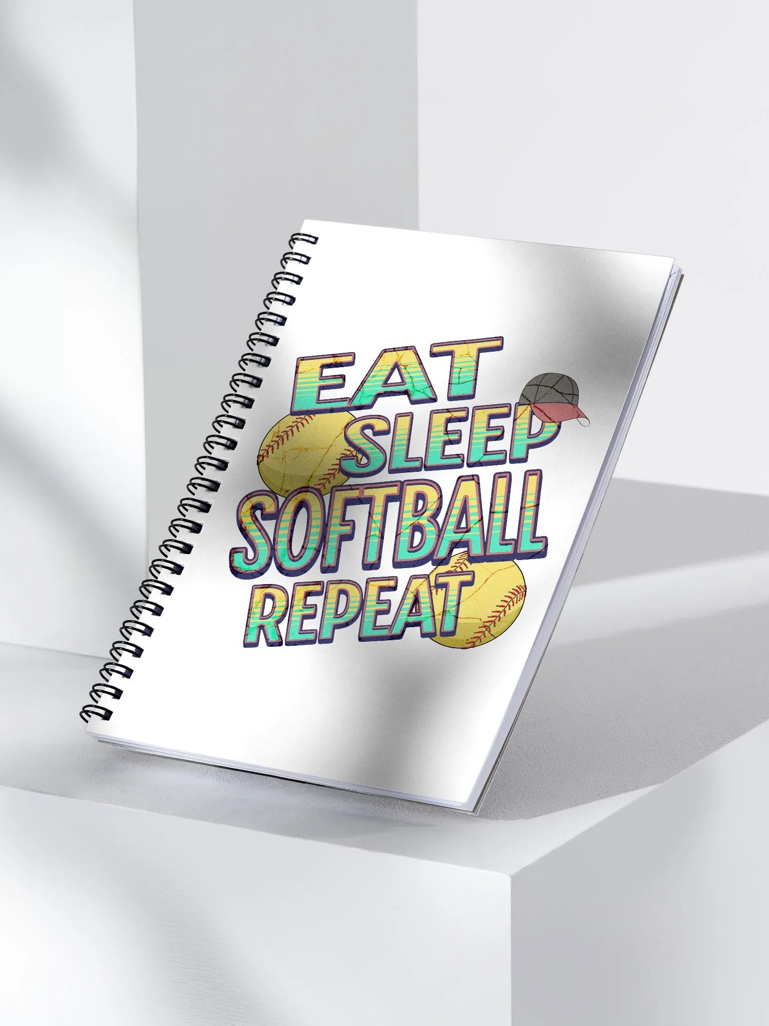 Eat Sleep Softball Repeat Dreams Spiral Notebook product image (3)