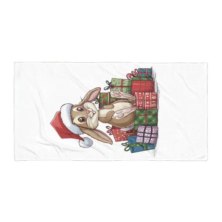 Santa Bunny White Sublimated Towel product image (1)