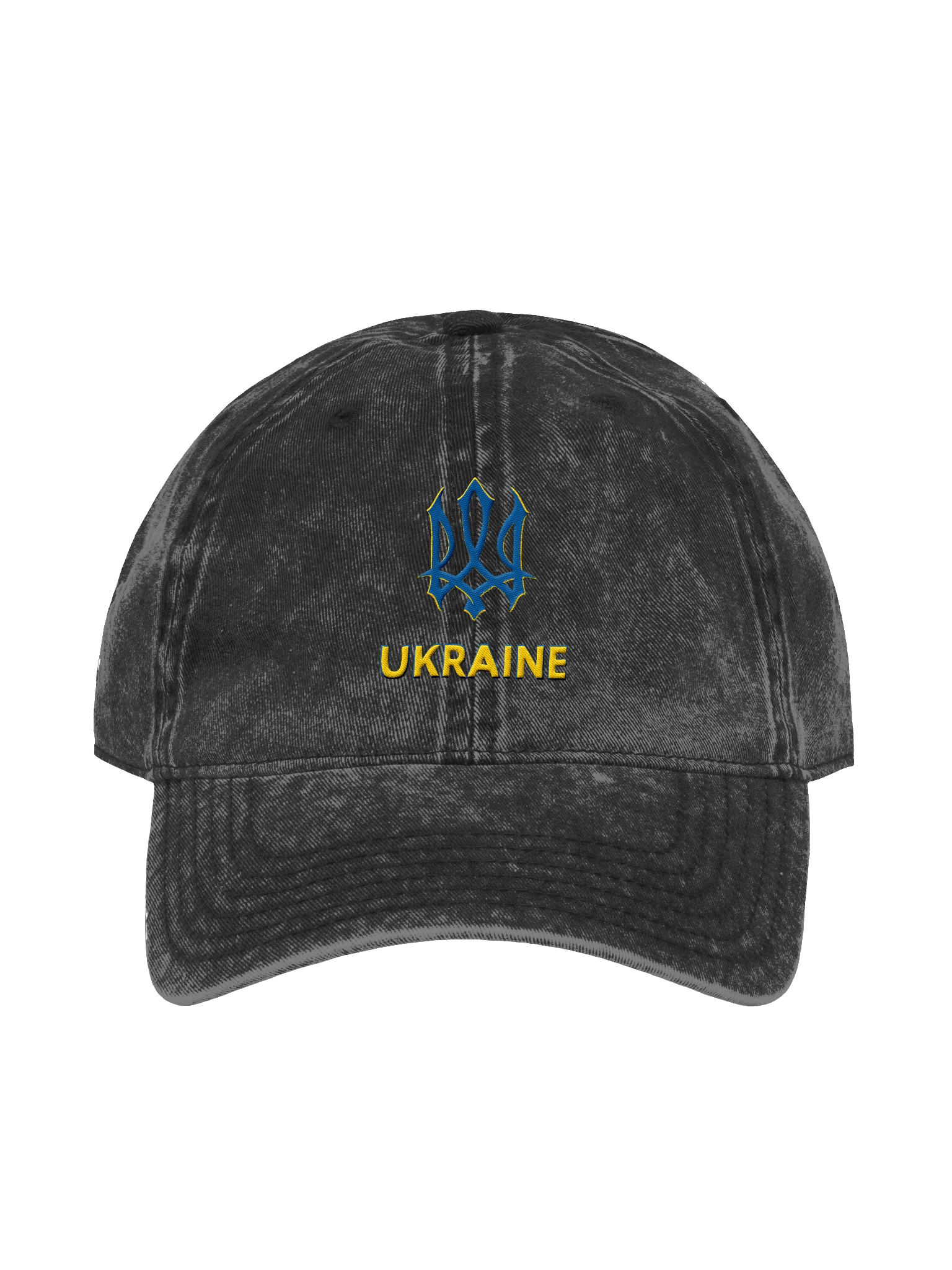 Ukraine Trident Blue Yellow Ukrainian Coat Arms Official Symbol | Otto Vintage Wash Dad Hat | Embroidered product image (3)
