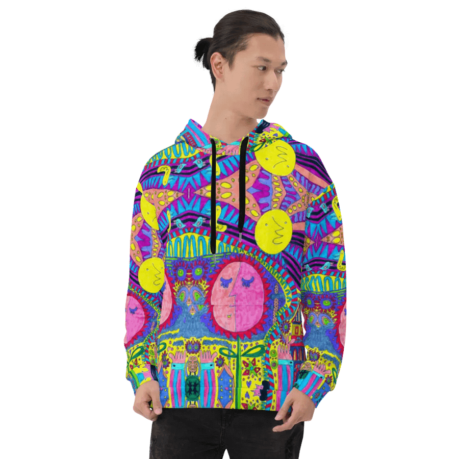 Abstract Surreal Doodle Landscape Unisex Pull Over Hoodie product image (10)