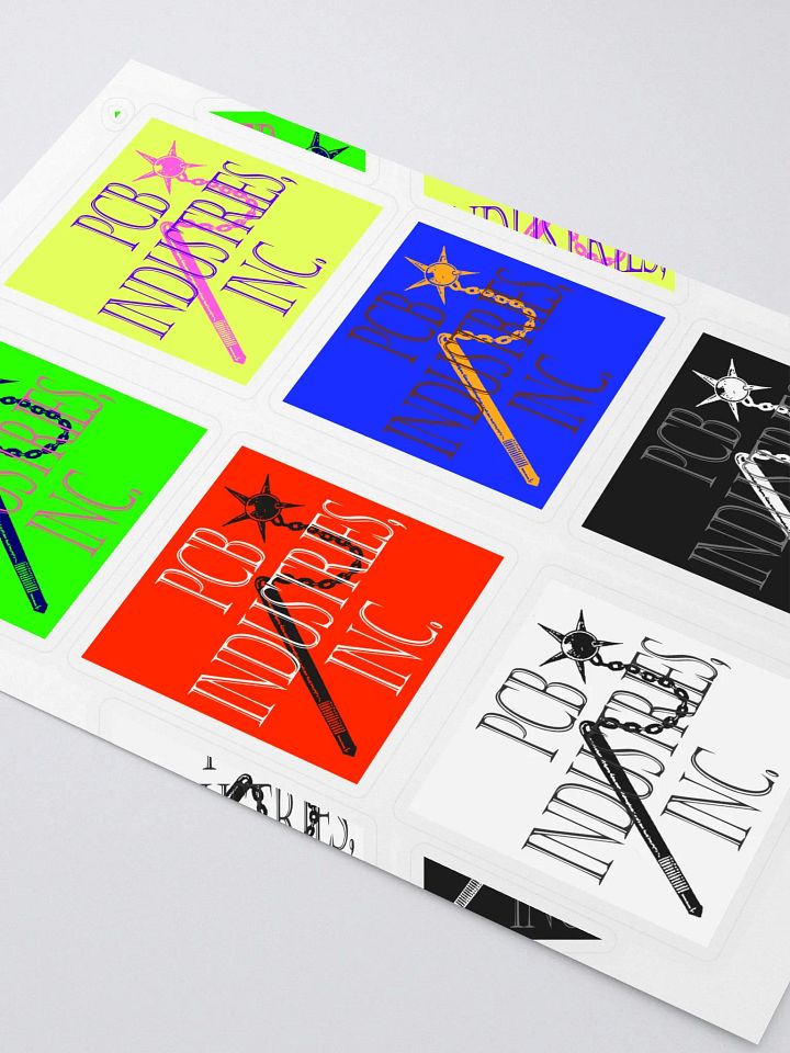6-pack kiss cut 'pcb industries, inc' flail logo stickers product image (2)