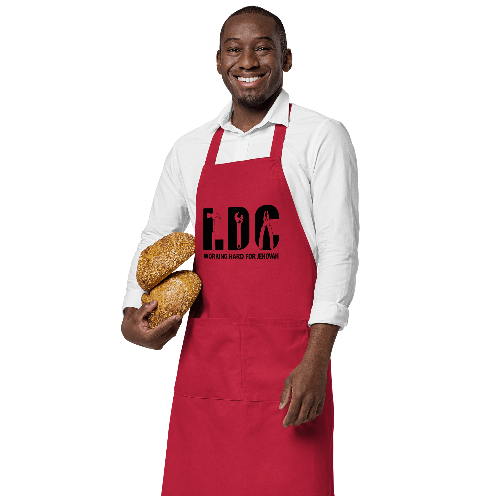 LDC – Working Hard for Jehovah Organic Cotton Apron product image (3)