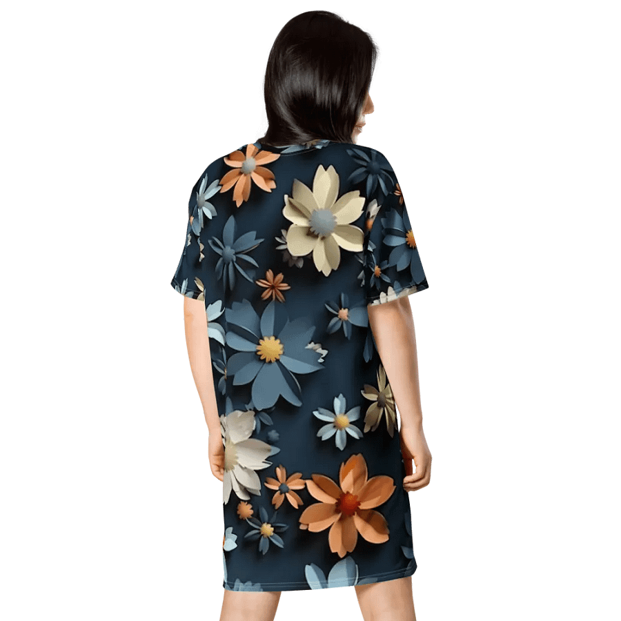 3D-Ditsy-Flowers-Seamless-Patterns T-shirt Dress - V4 product image (2)