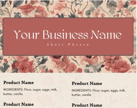 Vintage Rose Garden Cake Tasting Label Templates product image (1)