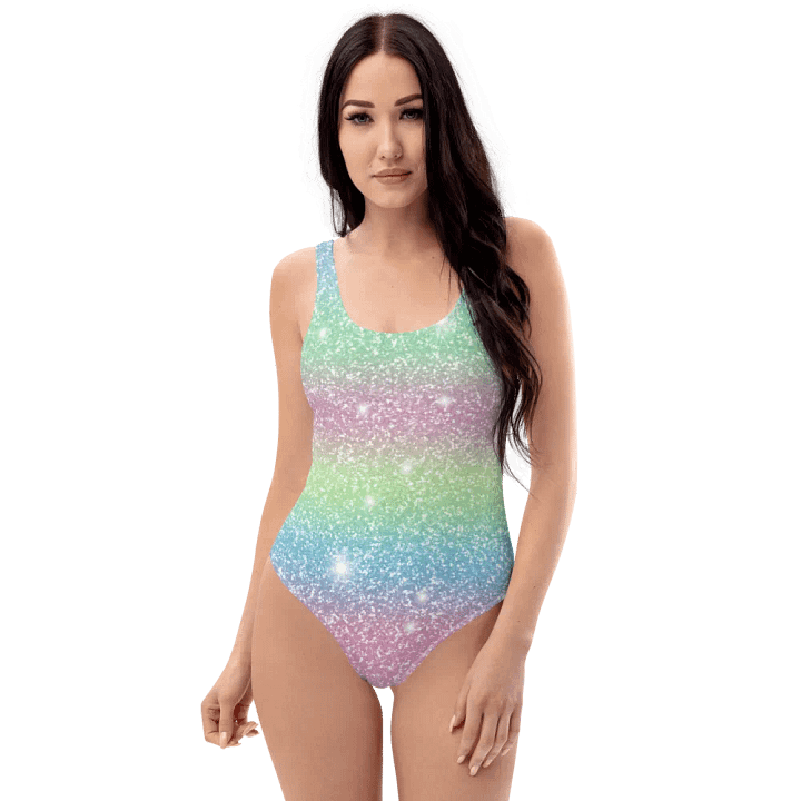 Glitter Unicorn Texture Design One Piece Swimsuit (9) product image (1)