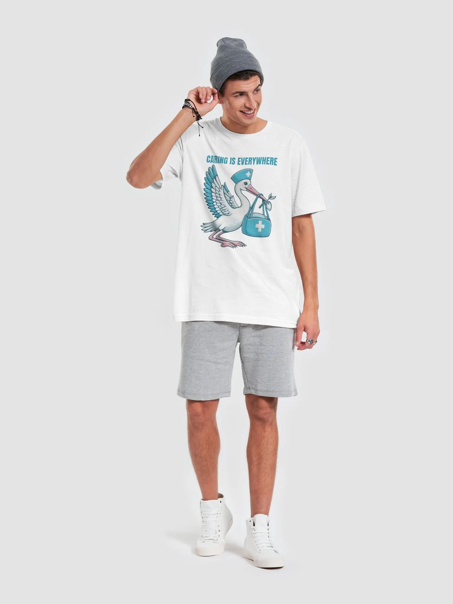 Caring is Everywhere Stork Nurse T-Shirt product image (62)