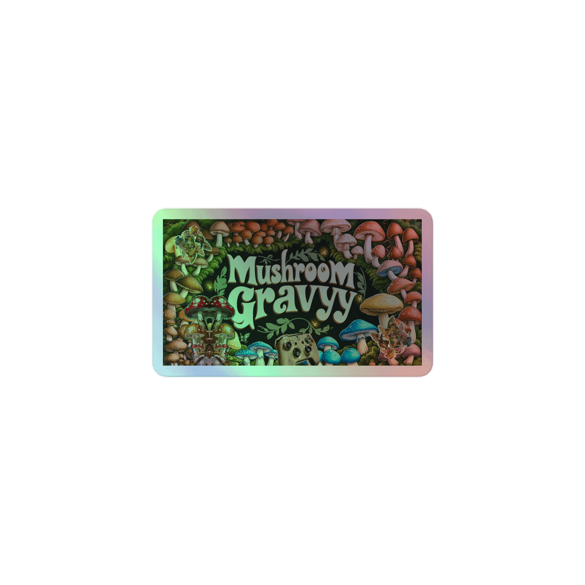 Whimsical Mushroom Gravyy Holographic Sticker Sheet product image (1)