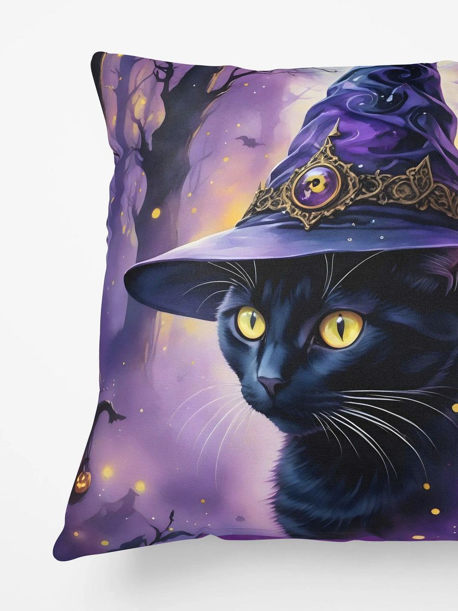Black Cat In Wizard Hat Pillow product image (5)