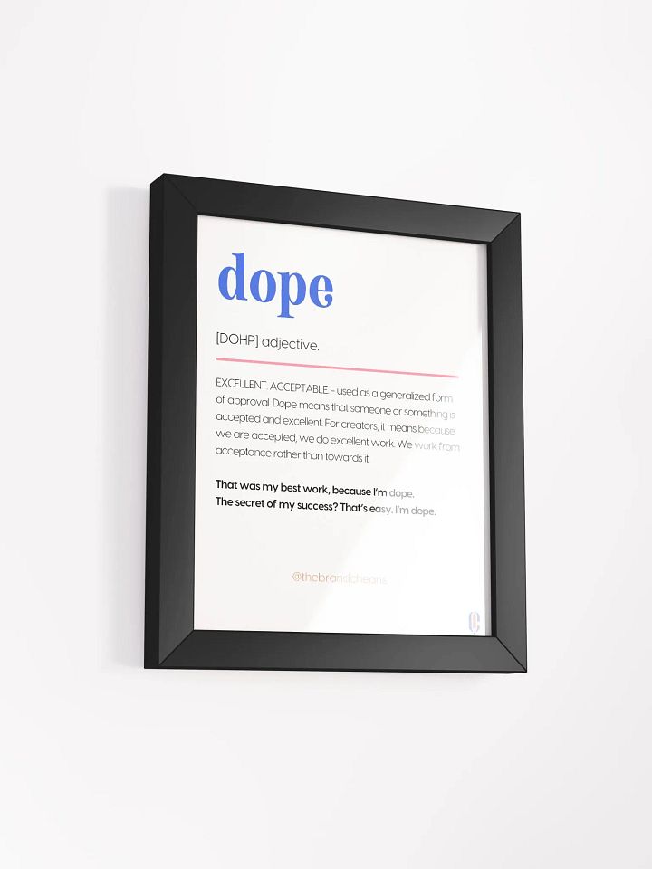 Vibrant Ayous Wood Framed DOPE Poster product image (55)