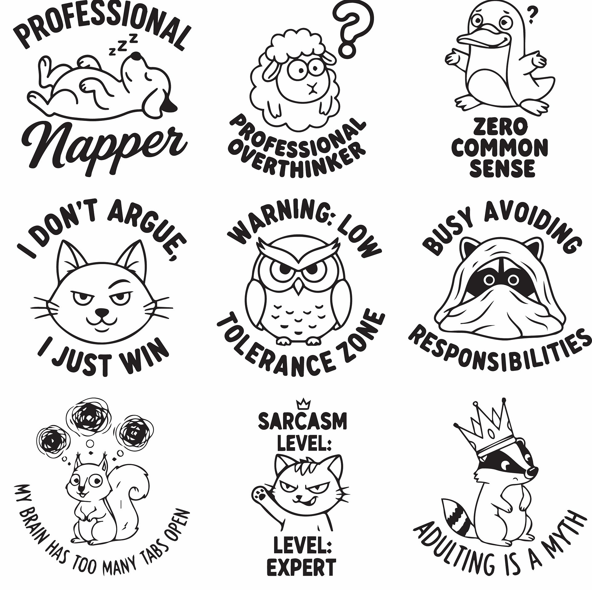 Sarcastic & Funny Quotes SVG Bundle | 55 Digital Files for Cricut and Silhouette | Humor Shirt Designs, Instant Download product image (7)