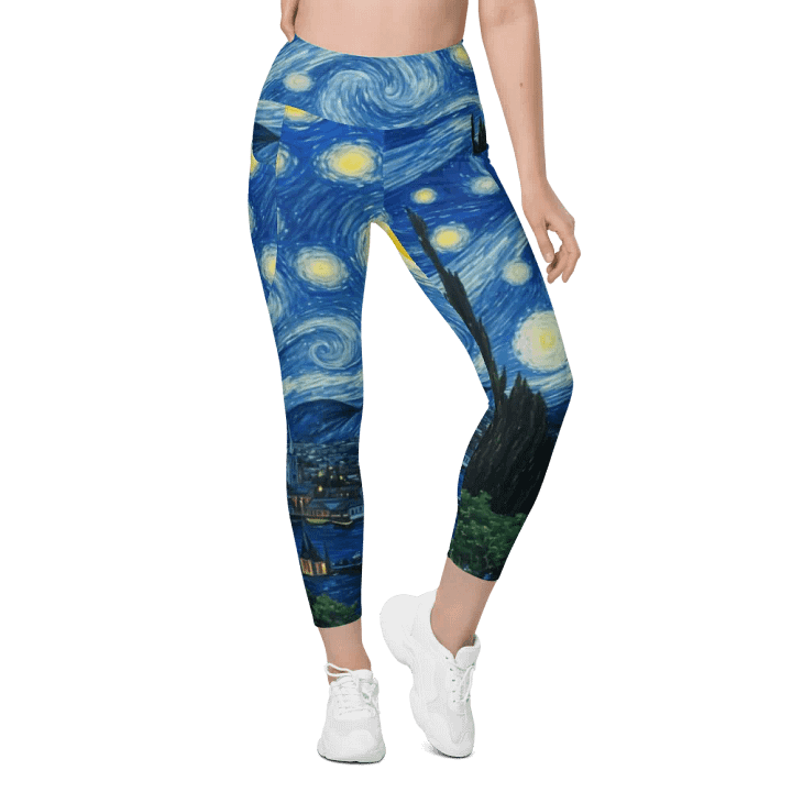 Leggings with Pockets – Starry Night Print for Dreamy & Artistic Style product image (1)