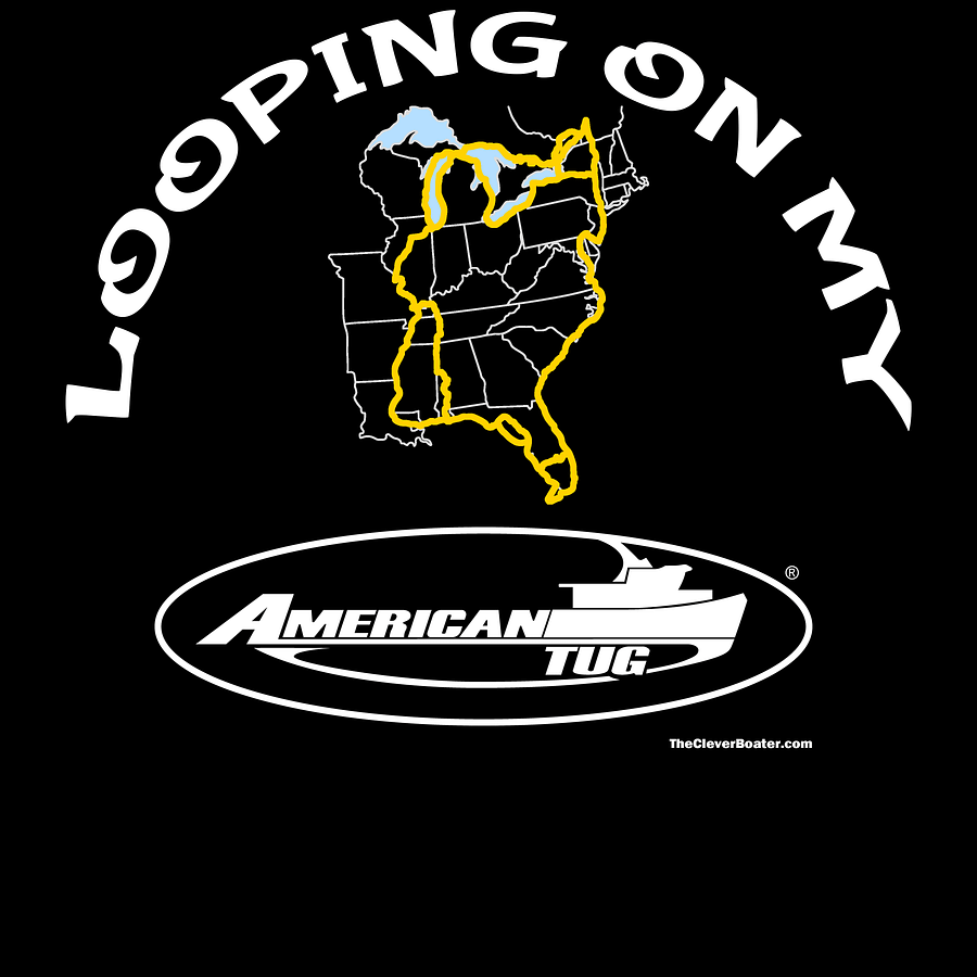 Looping On My American Tug - T-Shirt - Dark Shirt w/White Logo product image (5)
