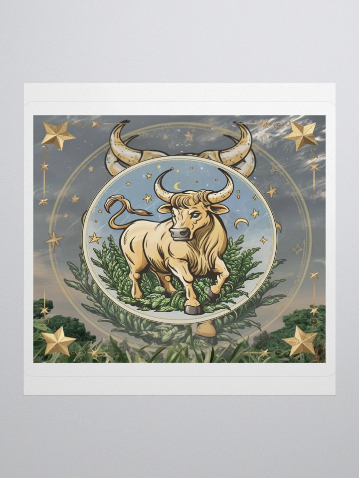 Exclusive Taurus Zodiac Sticker - Bull with Celestial Design - Premium Vinyl product image (1)