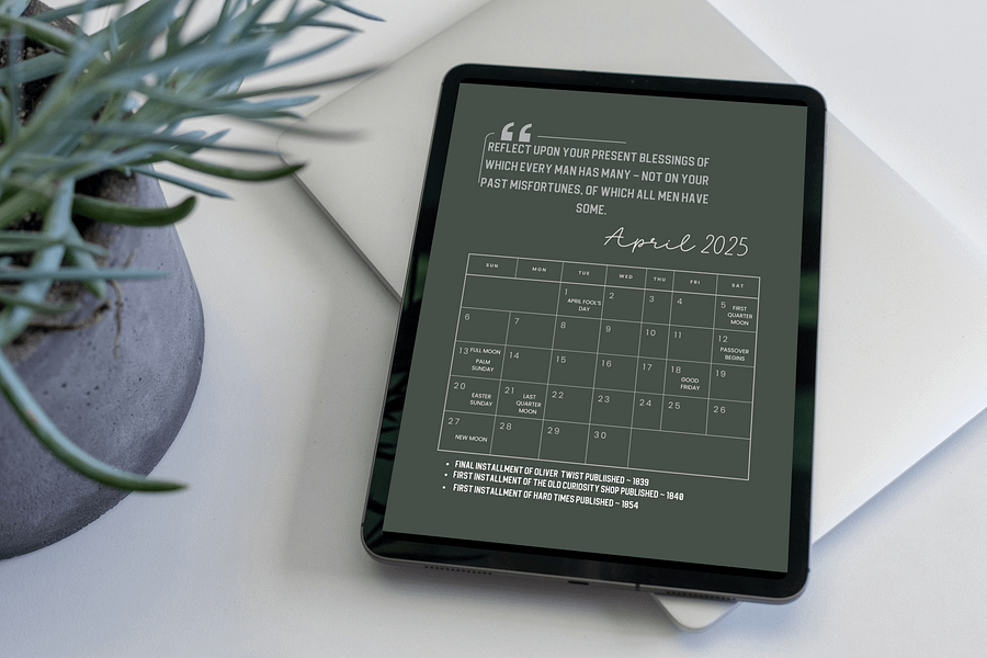 2025 Tablet Wallpaper Calendar: Charles Dickens Quotes product image (9)