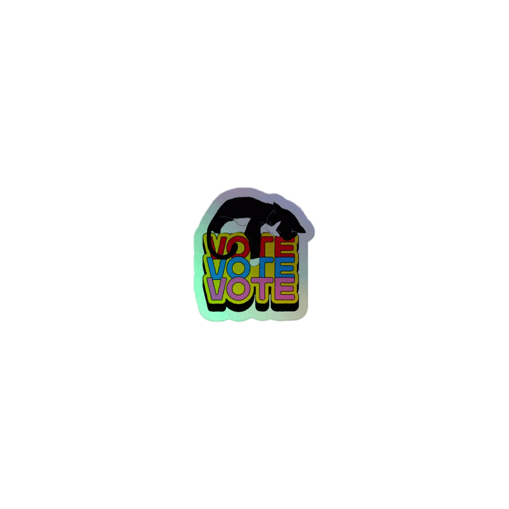 Vote Cat Slumbering Holographic Sticker product image (1)