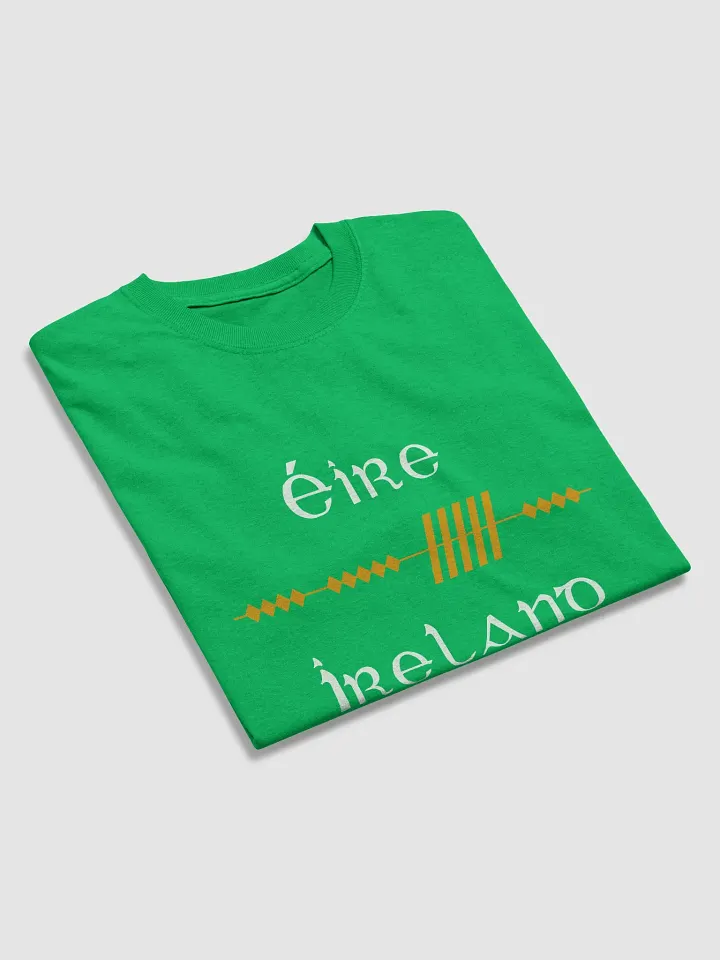Ireland/Éire Scholastic style Ogham Green Printed T-shirt product image (2)
