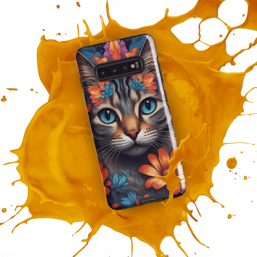 Floral Feline Fantasy: Blossoming Cat Samsung Galaxy product image (8)