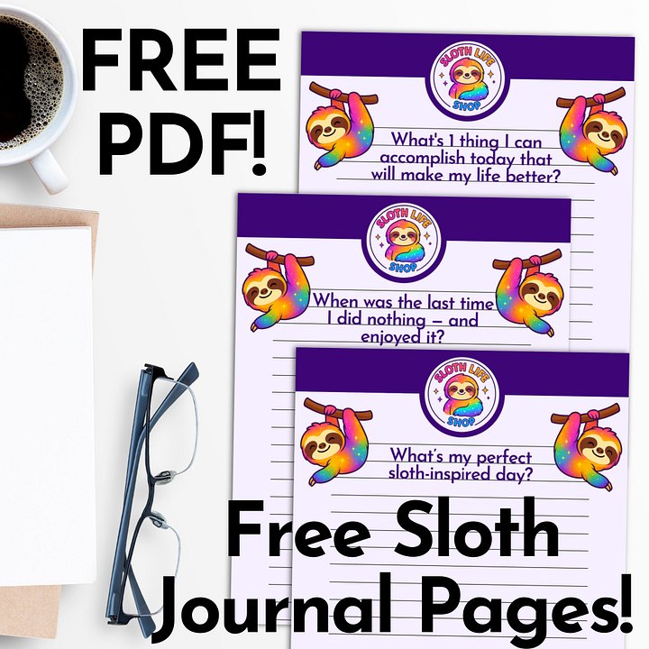 Sloth Journal Challenge – 21-Day Prompts PDF (Free Download) product image (1)