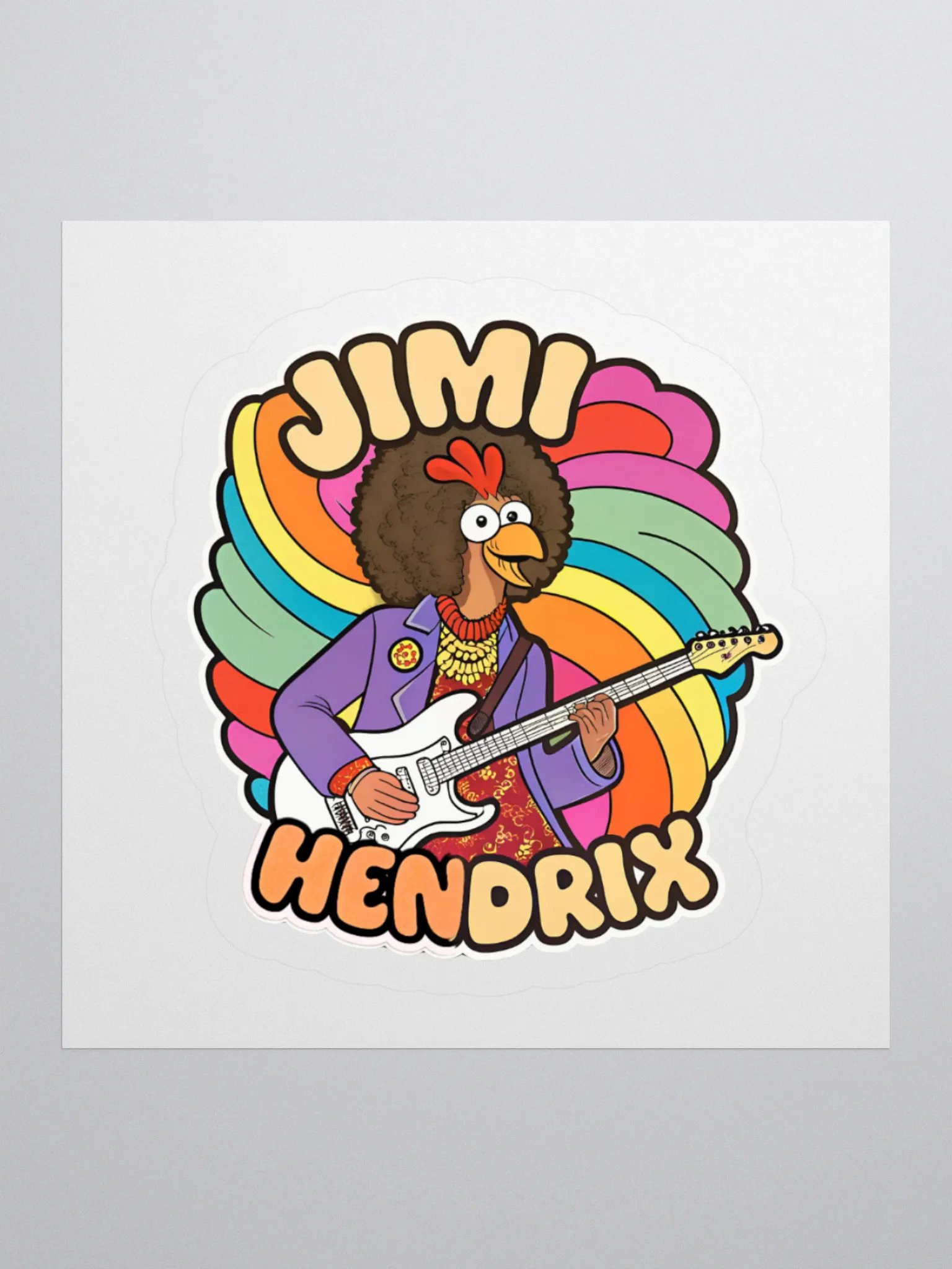 Groovy Jimi Hen-drix Guitarist Sticker product image (2)