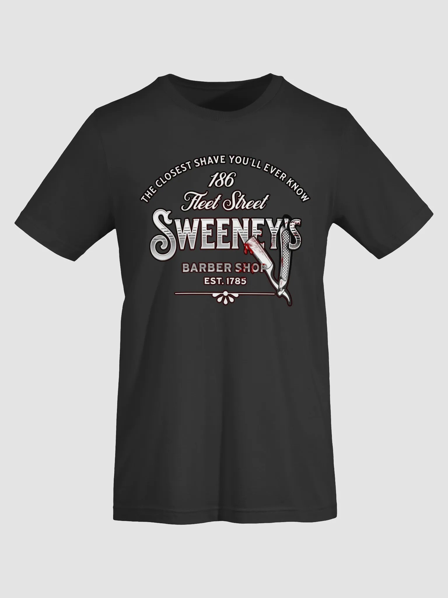 Sweeney Todd Barber Shop T-Shirt – Bella+Canvas Supersoft Horror Musical Tee product image (3)