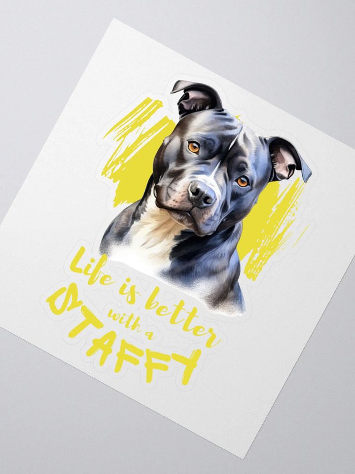 Life Is Better With Staffy Kiss Cut Sticker product image (6)