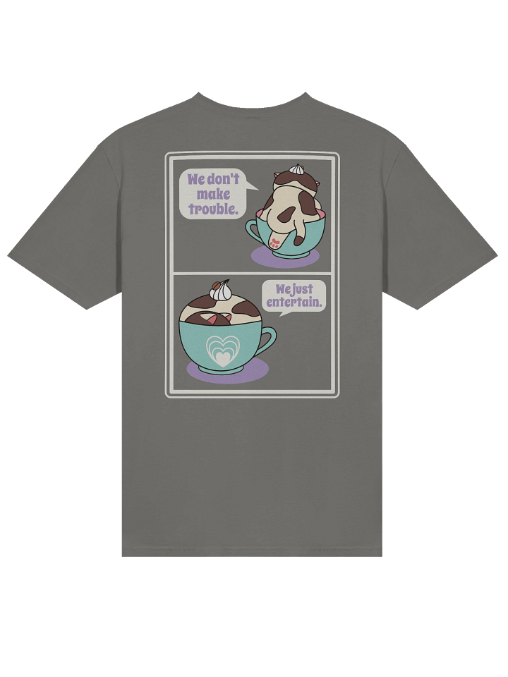 Sweet Trouble (Coffee Cat - Left Chest and Back Prints) - Unisex Adult Super Soft Lightweight T-shirt product image (1)