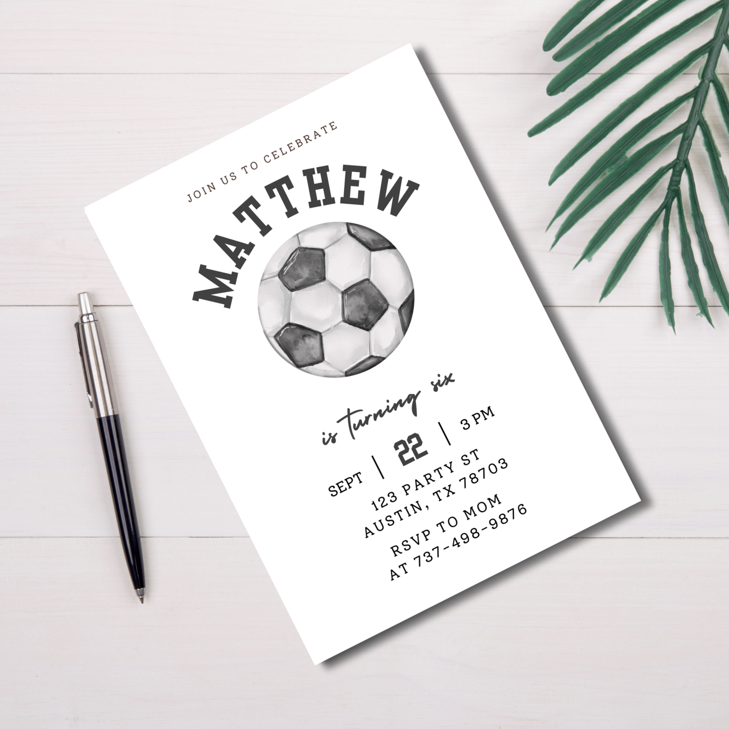 Soccer Birthday Invitation Template – Canva Editable Sports Birthday Invite product image (2)