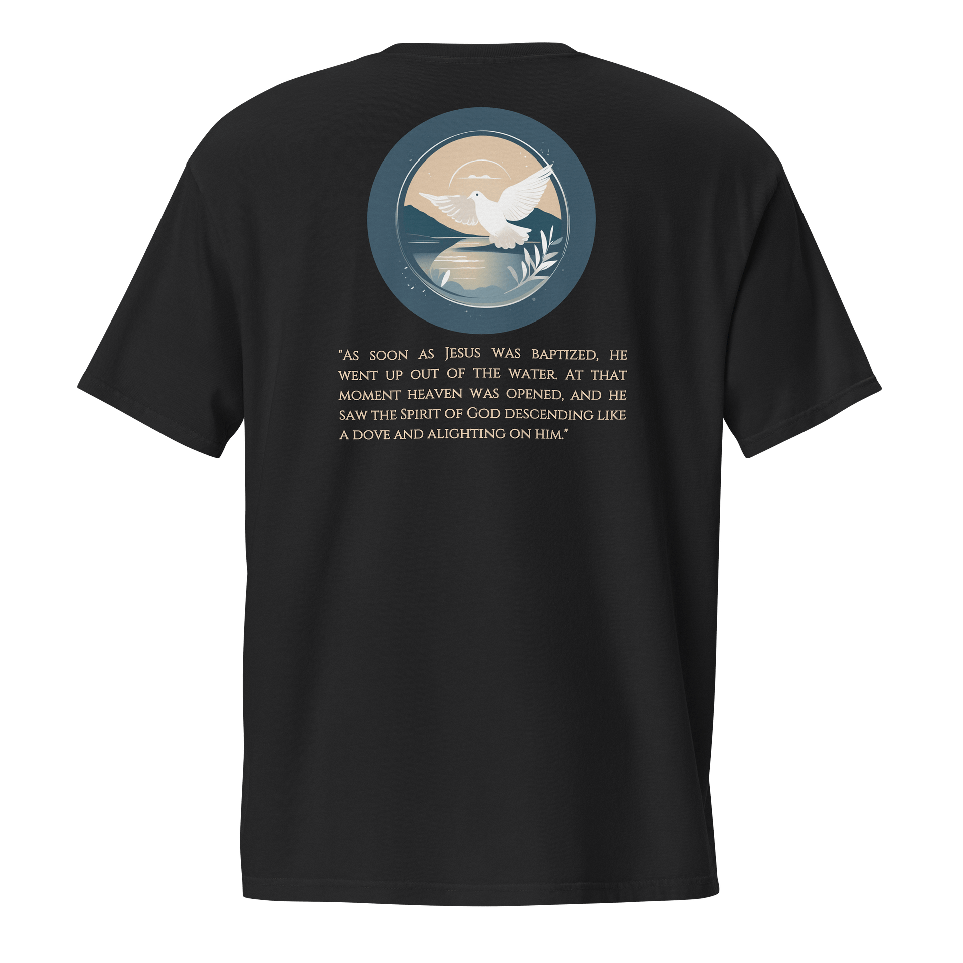 Spirit's Descent Christian Pocket T-Shirt | Matthew 3:16 product image (1)