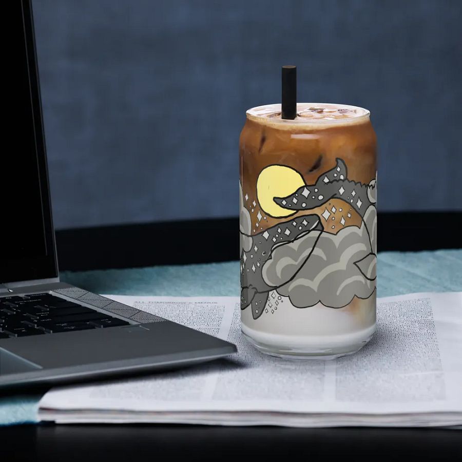 starry gray whale night sky can-shaped glass product image (3)