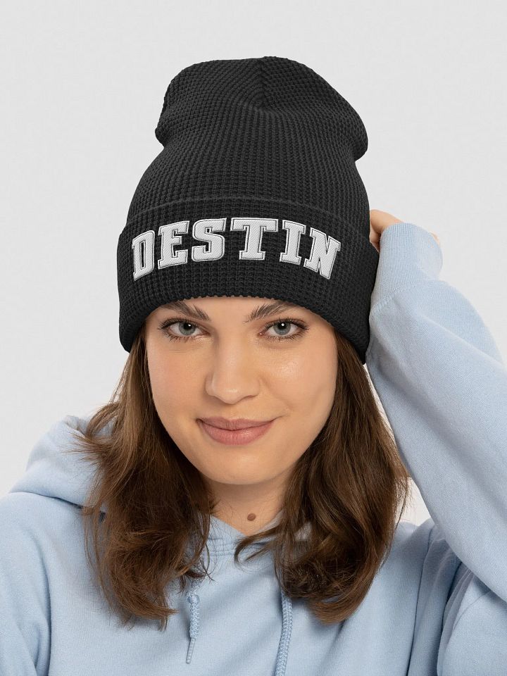 Destin Bold Embroidered Waffle Beanie product image (10)
