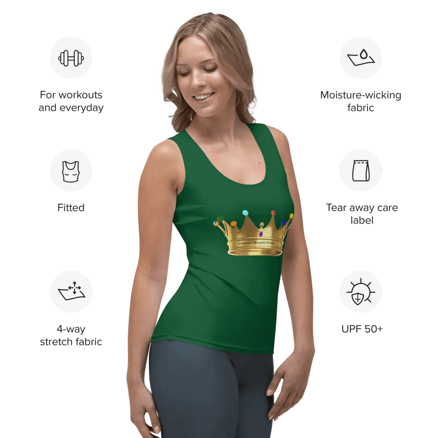 Queendom Beautiful Women Crown Tank Top/Green( TM) product image (6)