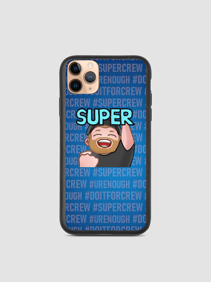 Super - blue with txt - Biodegradable iPhone Case product image (1)