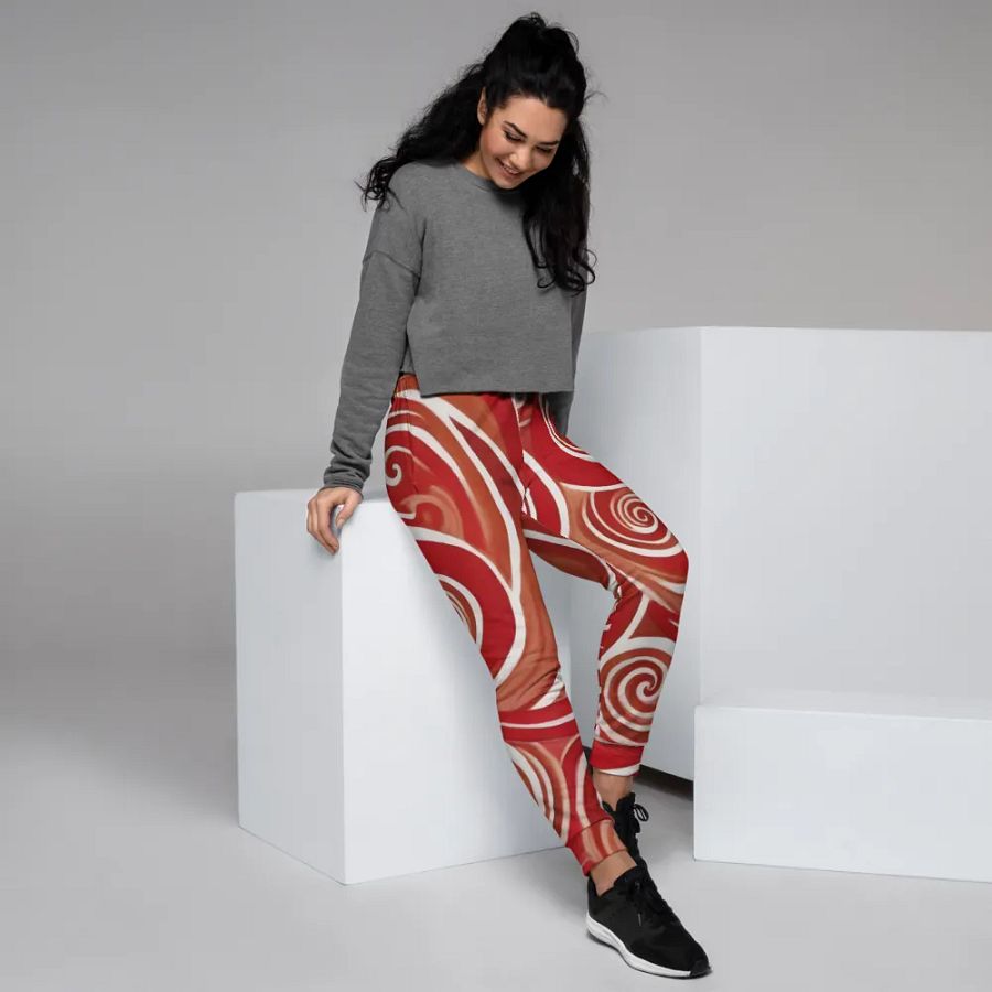Funky Cherry Swirls Liquid Tie-Dye Women's Joggers product image (10)