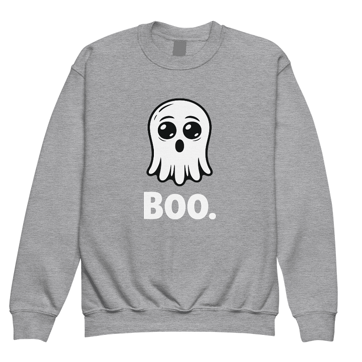 Adorable “Boo” Ghost Halloween Sweatshirt – Cozy Spooky Cute Crewneck product image (1)