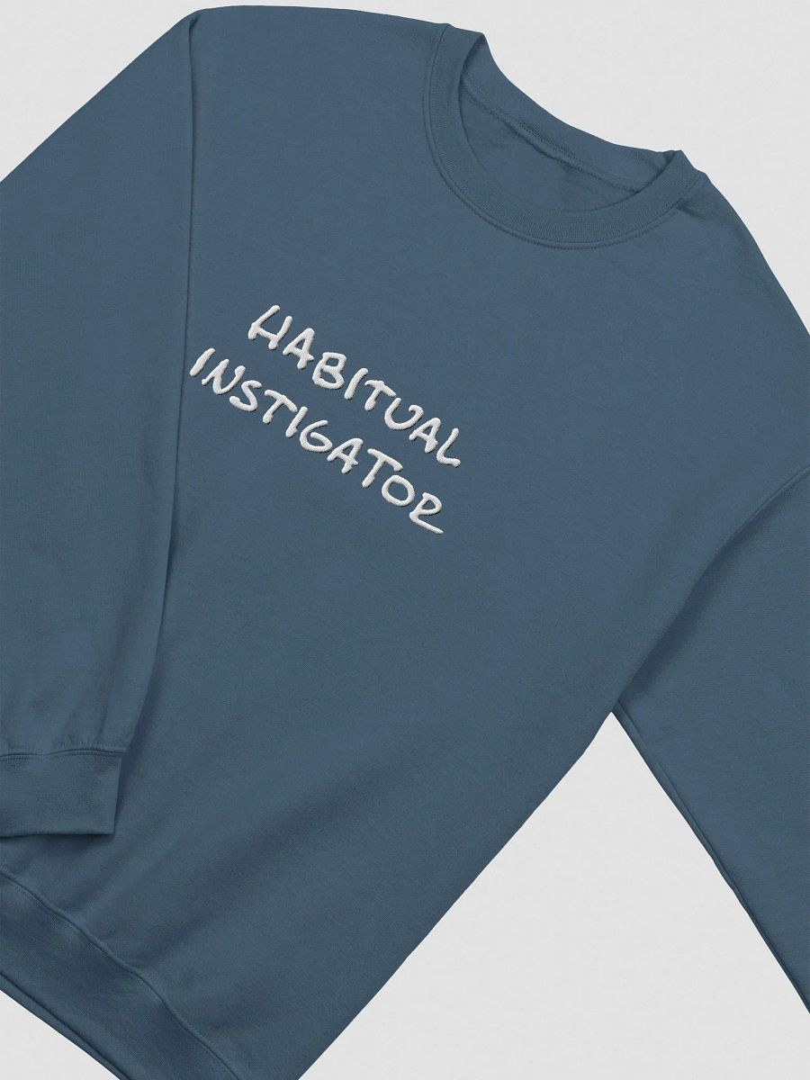 HABITUAL INSTIGATOR (lg. design, white thread) embroidered crewneck product image (9)