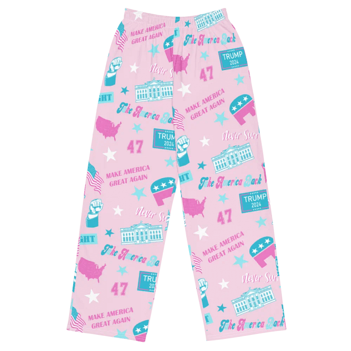 Trump 2024 Election-Themed Patriot Make America Great Again Pink Pattern Pajama Pant product image (1)