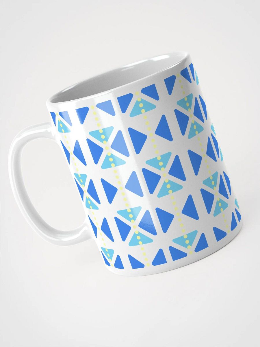 Blue Triangles And Yellow Dotted Lines White Mug product image (7)