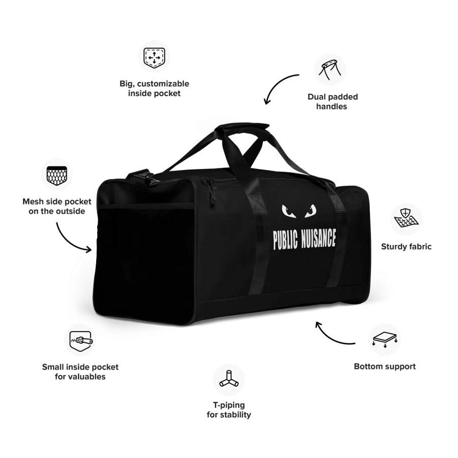 Public Nuisance: Black Block Duffle Bag product image (10)