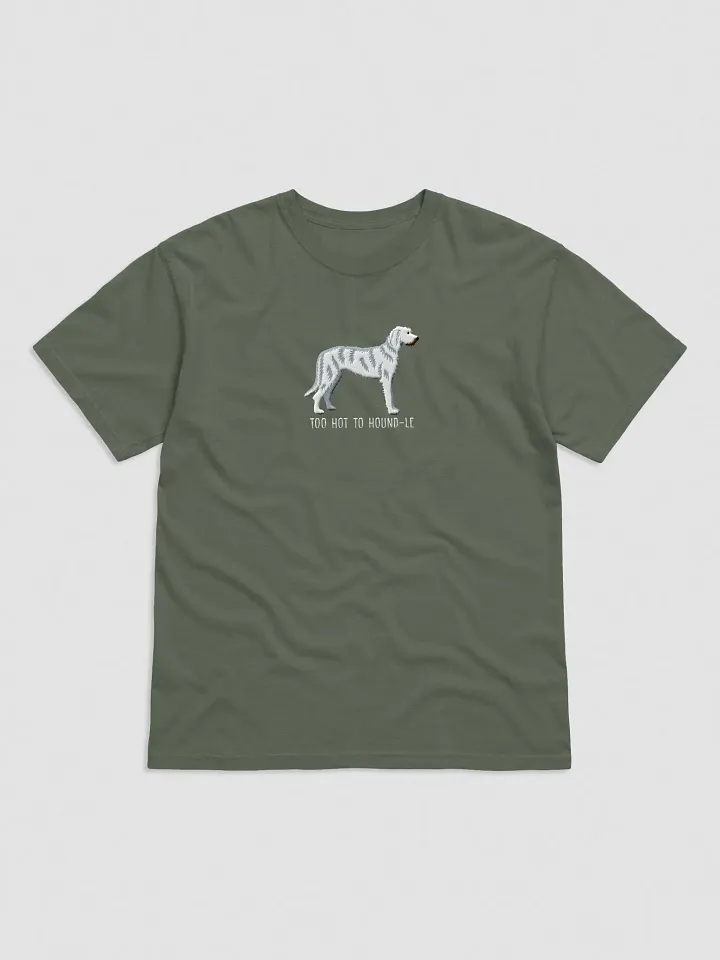 Too Hot to Houndle T-Shirt(Embroidered) of an Irish Wolfhound(White) product image (25)