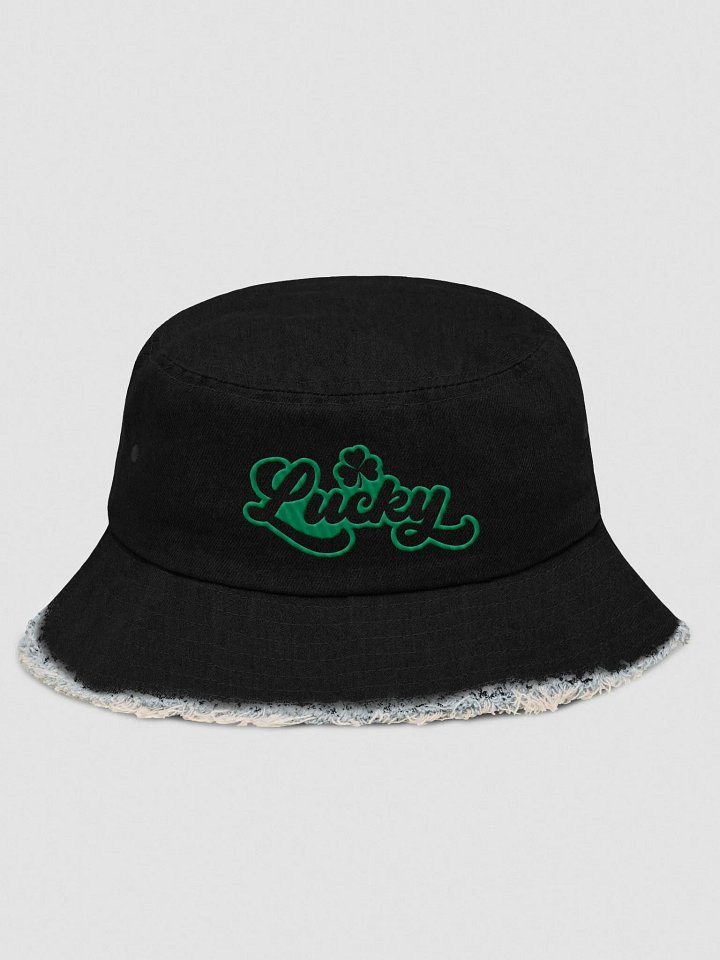 Stylized Lucky Distressed Denim Bucket Hat product image (1)