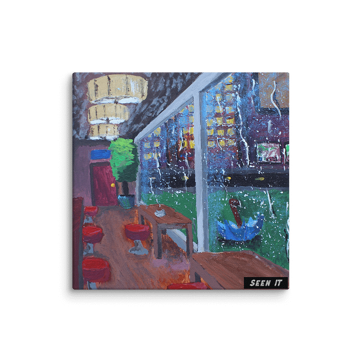 Café In The Rain Artwork Replica Print product image (1)