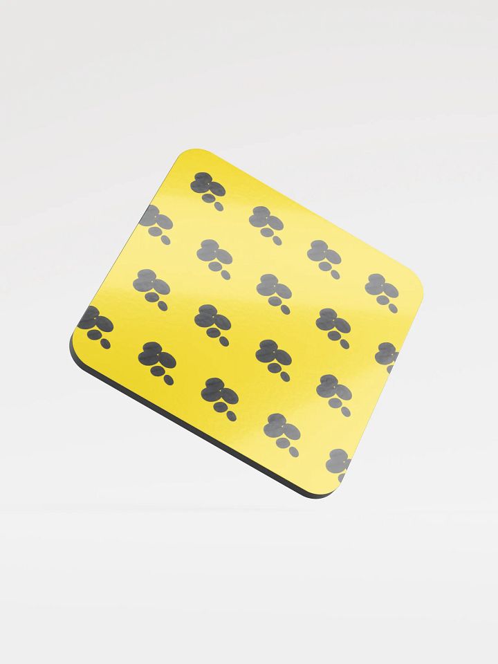 Yellow Coffee Coffee Coffee! Black Coffee Bean Coaster product image (1)
