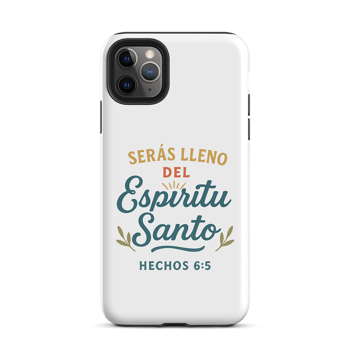 Tough iPhone® Case – “Serás Lleno del Espíritu Santo” – Spanish Bible Verse product image (2)