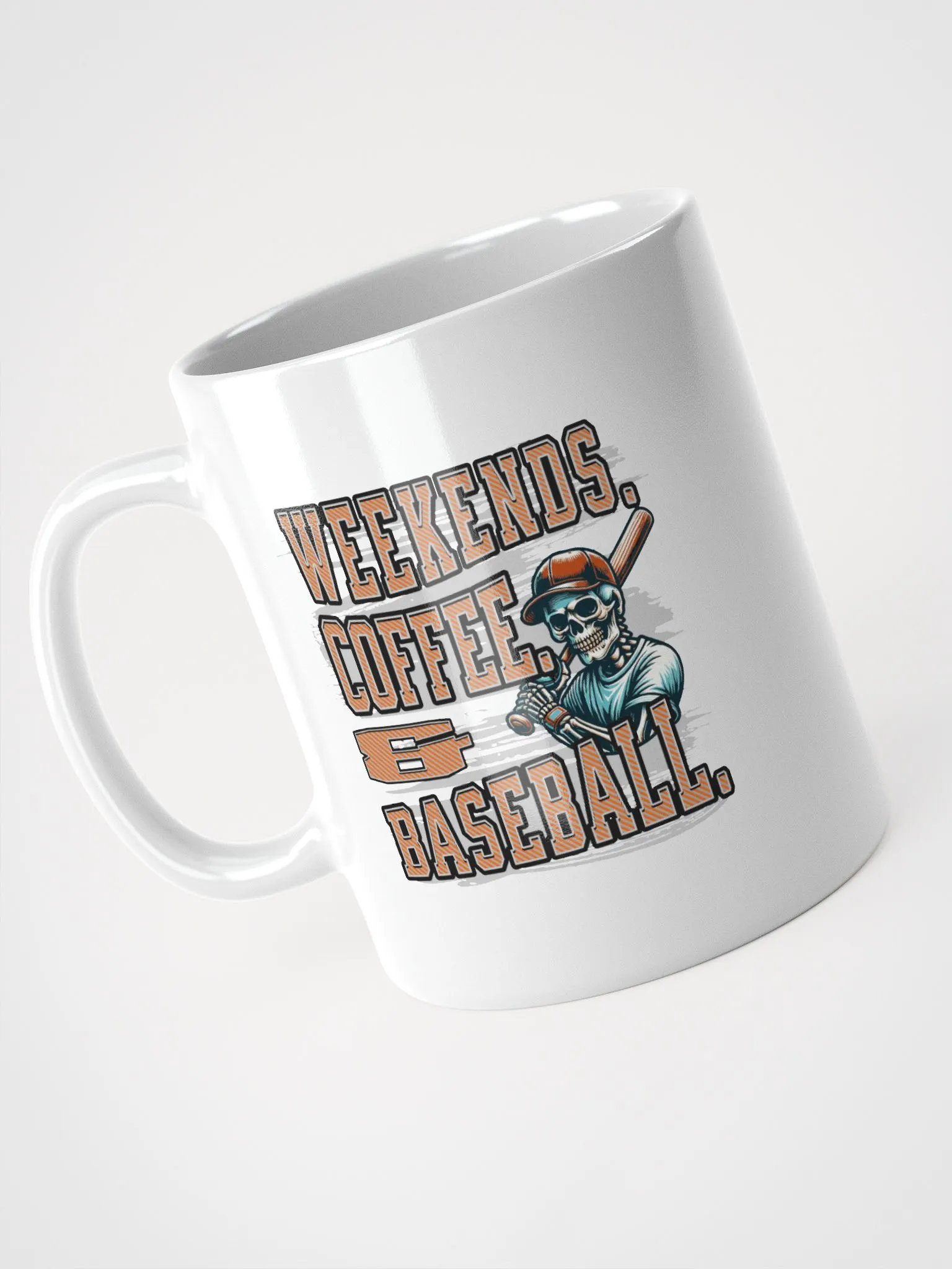 Weekends Coffee And Baseball Skeleton Sporty Mug product image (2)