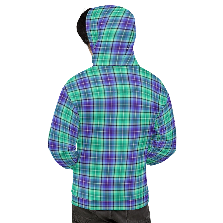 Bright Green and Purple Plaid Hoodie product image (9)