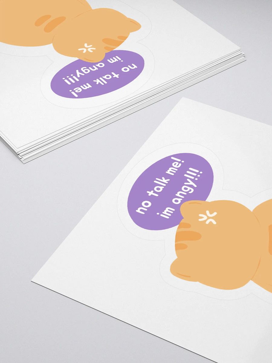 "no talk me! im angy" Orange Cat Sticker product image (8)
